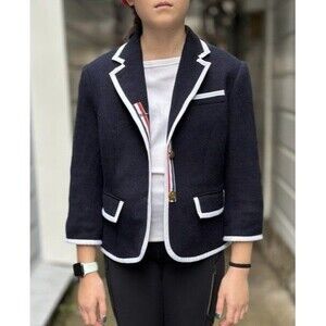 Thom Browne Target Neiman Marcus Navy Blue Wool Blazer Women’s XL